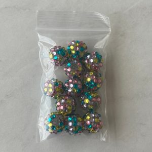12pcs 14mm multi color Rhinestone Beads #78