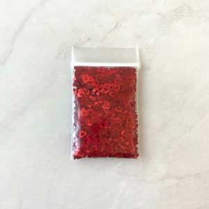 221# Holographic Red Hollow Heart Glitter 1tsp