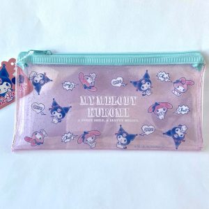 MLD Sanrio Kuromi Plastic Glitter Pouch from Daiso