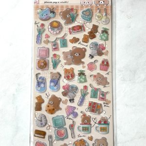 B1-B2 Jelly Sticker Sheet Kuma Unicorn (Left - Brown B2) - Image 2