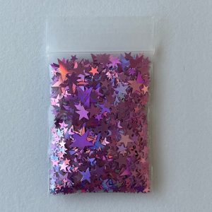 223# Holo Star Pink confetti glitter