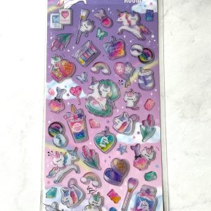 B1-B2 Jelly Sticker Sheet Kuma Unicorn (Left - Brown B2) - Image 3