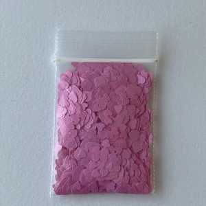 227# Pastel Pink Heart Mix size thin confetti glitter 1tsp