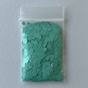 224# Pastel Mint Heart Mix size thin confetti glitter 1tsp