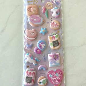 C95 2022 Marshmallow Seal Puffy sticker sheet with gem embellishments (Right - Unicorn C95) - Image 3