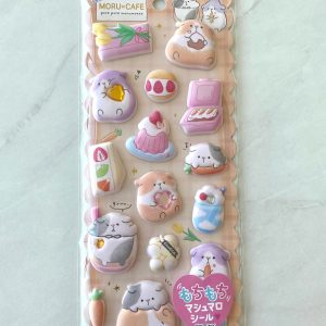 C93-C94 2022 Marshmallow Seal Puffy sticker sheet with gem embellishments (Right - Orange C93) - Image 3