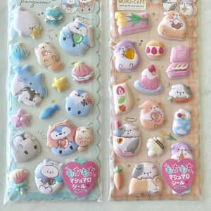 C93-C94 2022 Marshmallow Seal Puffy sticker sheet with gem embellishments (Right - Orange C93)