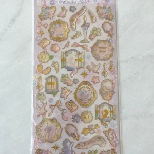 B289 Wonder Floral Fairytale sticker sheet with gold accents