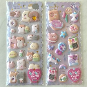 C95 2022 Marshmallow Seal Puffy sticker sheet with gem embellishments (Right - Unicorn C95)
