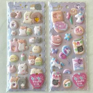 C95 2022 Marshmallow Seal Puffy sticker sheet with gem embellishments (Left)