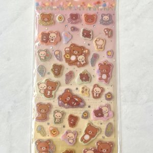 C47 2022 New Rilakkuma sticker sheet clear jelly glitter