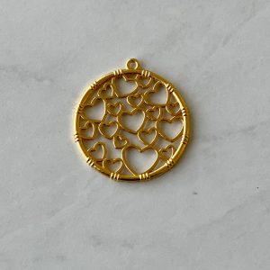 Alternative view of Open bezel round heart pendant