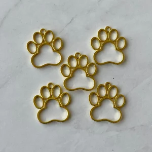 Open bezel paw pendant
