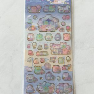 B344-B345 2022 New Sumikko Gurashi sticker sheet clear jelly gold outline (Left - B344) - Image 4