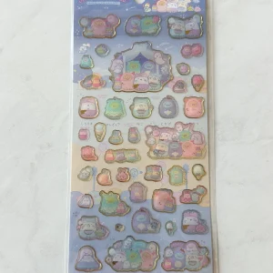 B344-B345 2022 New Sumikko Gurashi sticker sheet clear jelly gold outline (Left - B344) - Image 4