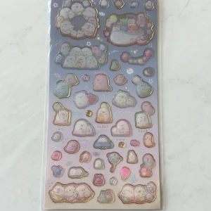 B344-B345 2022 New Sumikko Gurashi sticker sheet clear jelly gold outline (Left - B344) - Image 2