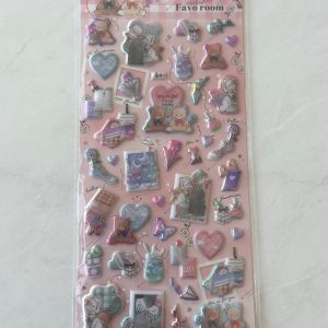 B295-B296 Puffy Iridescent Pearl Sticker Sheet (Left - Purple B295) - Image 2