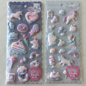 B238-B239 2022 Marshmallow Seal Puffy sticker sheet with gem embellishments (Left - B238)