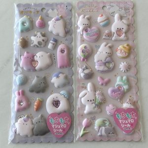 B235/B240 2022 Marshmallow Seal Puffy sticker sheet with gem embellishments (Left - Purple B235)