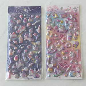 B297-B298 Puffy Iridescent Pearl Sticker Sheet (Right - Pink B298)
