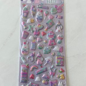 B295-B296 Puffy Iridescent Pearl Sticker Sheet (Left - Purple B295) - Image 3