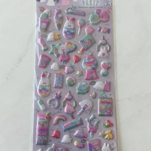 B295-B296 Puffy Iridescent Pearl Sticker Sheet (Left - Purple B295) - Image 3