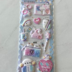 B236-B237 2022 Marshmallow Seal Puffy sticker sheet with gem embellishments (Left - Blue) - Image 4