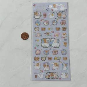 B122-B123 2022 Rilakkuma Sticker Sheet Gold accents - Image 3