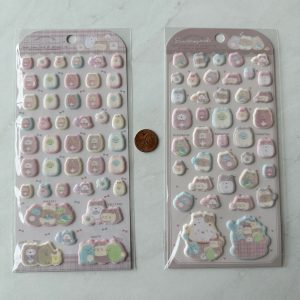 B188-B189 New Sumikkogurashi Puffy Sticker Sheet Ouchi de Kuma Cafe (Left - Bow B188)