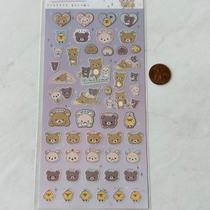 B118/B341 2022 Rilakkuma Sticker Sheet (Left - Purple B341) - Image 2