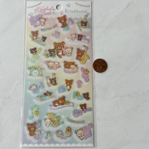 B120-B121 2022 Rilakkuma Sticker Sheet Kiraholo Seal (Left - White B121) - Image 2