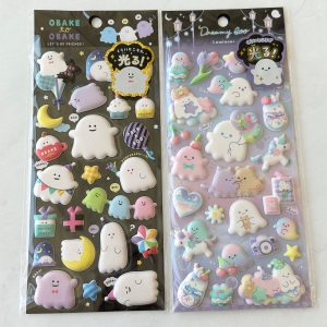 B321-B322 Obake Puffy sticker sheet (Right - Purple B322)