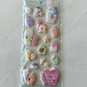 B301-B302 2023 Marshmallow Seal Puffy sticker sheet with gem embellishments (Left - Blue B301) - Image 2
