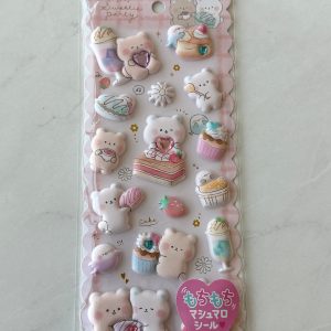 B301-B302 2023 Marshmallow Seal Puffy sticker sheet with gem embellishments (Left - Blue B301) - Image 3
