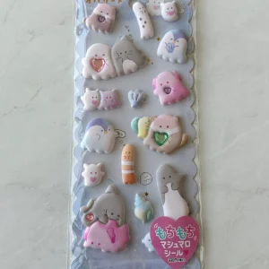 B303/B306 2023 Marshmallow Seal Puffy sticker sheet with gem embellishments (Left - B303) - Image 2