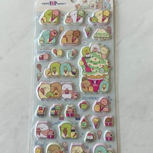 B342-B343 2023 Sumikkogurashi Puffy Sticker Sheet Ice Cream (Right - Pink B342) - Image 2