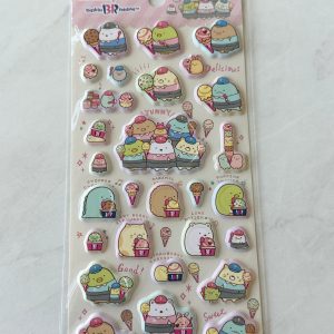 B342-B343 2023 Sumikkogurashi Puffy Sticker Sheet Ice Cream (Right - Pink B342) - Image 3