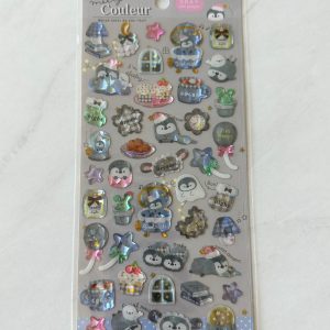 B331-B332 Melty Couleur Puffy Iridescent Pearl Sticker Sheet (Right - Gray B331) - Image 2