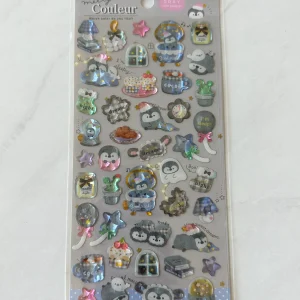 B331-B332 Melty Couleur Puffy Iridescent Pearl Sticker Sheet (Right - Gray B331) - Image 2