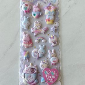 B304-B305 2023 Marshmallow Seal Puffy sticker sheet with gem embellishments (Left - Purple B305) - Image 3