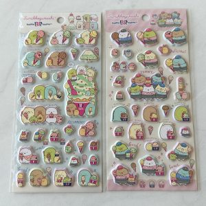 B342-B343 2023 Sumikkogurashi Puffy Sticker Sheet Ice Cream (Right - Pink B342)