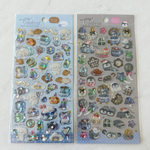 B331-B332 Melty Couleur Puffy Iridescent Pearl Sticker Sheet (Right - Gray B331)