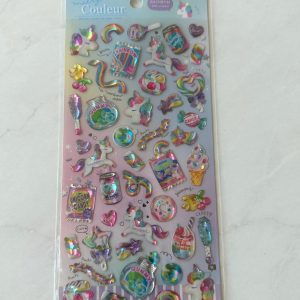 B329-B330 Melty Couleur Puffy Iridescent Pearl Sticker Sheet (Right - Rainbow B329) - Image 3