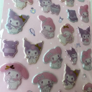 B335-B336 2023 Puffy pearlescent Sticker Sheet (Left - Cream B336) - Image 5