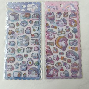A32-A33 Jelly Sticker Sheet with glitter accents (Right - Pink A32)