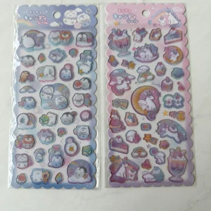 A32-A33 Jelly Sticker Sheet with glitter accents