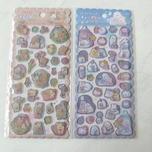 A34-A35 Jelly Sticker Sheet glitter accents (Left - Brown A34)
