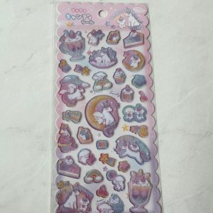 A32-A33 Jelly Sticker Sheet with glitter accents (Right - Pink A32) - Image 2