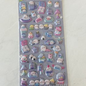 A92-A93 Puffy Iridescent Pearl Sticker Sheet (Right - Purple A93) - Image 2