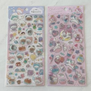 A61-A62 Jelly Sticker Sheet glitter accents (Left - Purple A62)